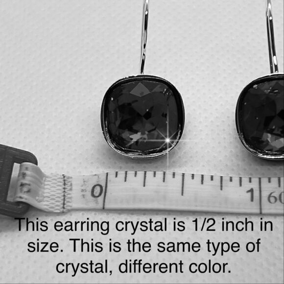 Handcrafted earrings with sparkly yellow Swarovski crystal - Picture 5 of 5